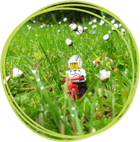 Lego figure in green grass Lego figure in green grass